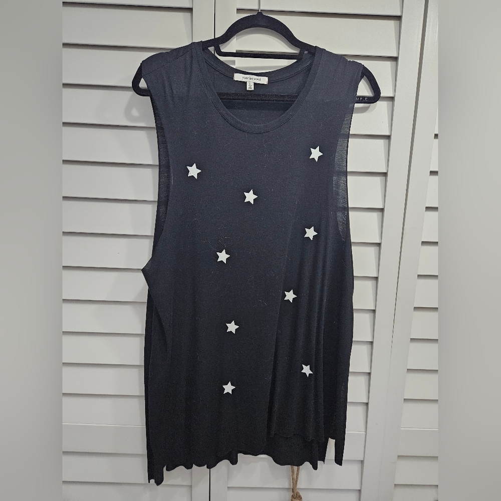 Peace Love World Blue Muscle Tee Or Bathing Suit Cover L